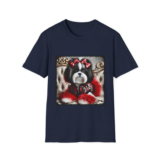 Shih Tzu Lil Drama design dog lover unisex t-shirt in navy