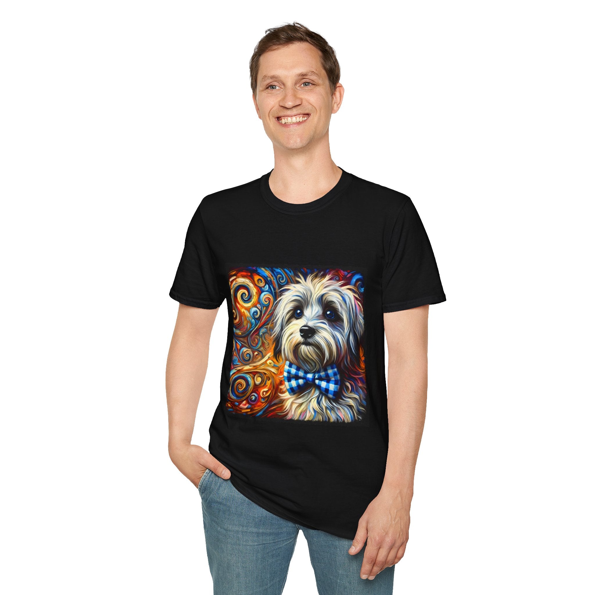 Havanese Bowtie Swirl |  Unisex Dog T-Shirt