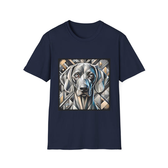 Weimaraner Geometric design dog lover unisex t-shirt in navy
