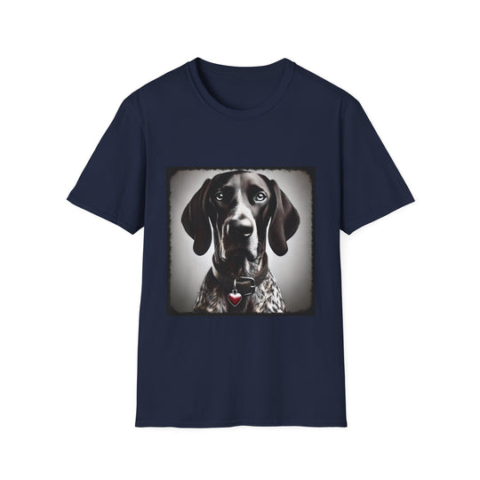 German Shorthaired Pointer Heart Bandit design dog lover unisex t-shirt in navy