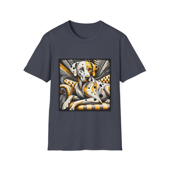 Dalmatian Lemon Rebel design dog lover unisex t-shirt in heather navy