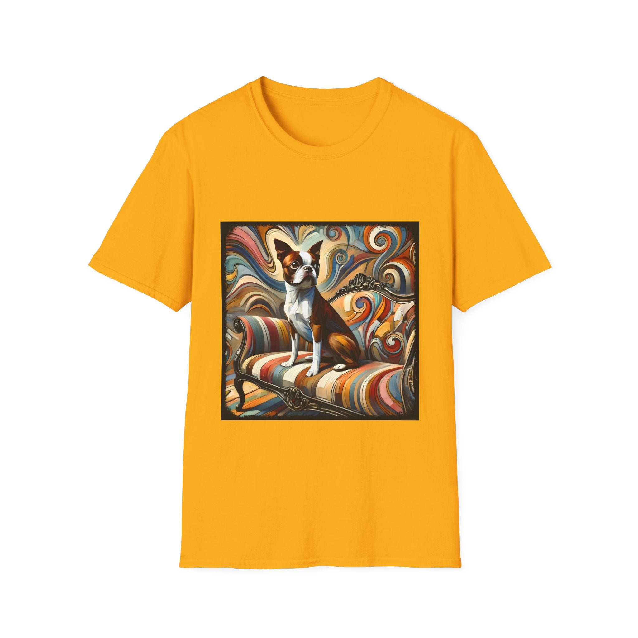 Boston Terrier Warm Swirl | Unisex Dog T-Shirt