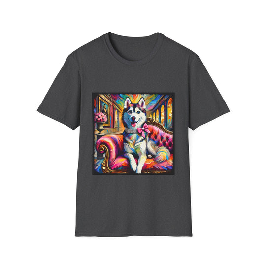 Siberian Husky Pink Princess Classic design dog lover unisex t-shirt in dark heather