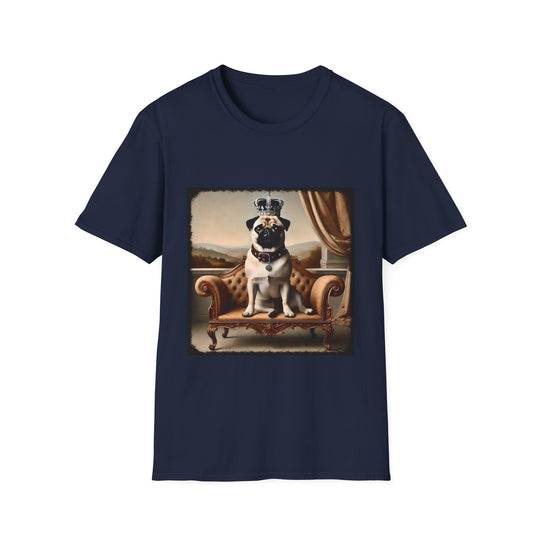 Pug Royal Prince design dog lover unisex t-shirt in navy