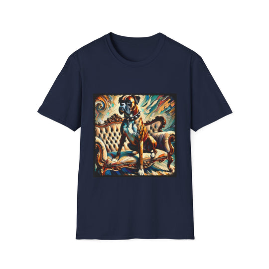 Boxer Warm Classic design dog lover unisex t-shirt in navy