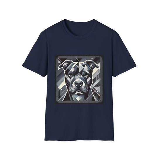 American Pit Bull Terrier Geometric design dog lover unisex t-shirt in navy
