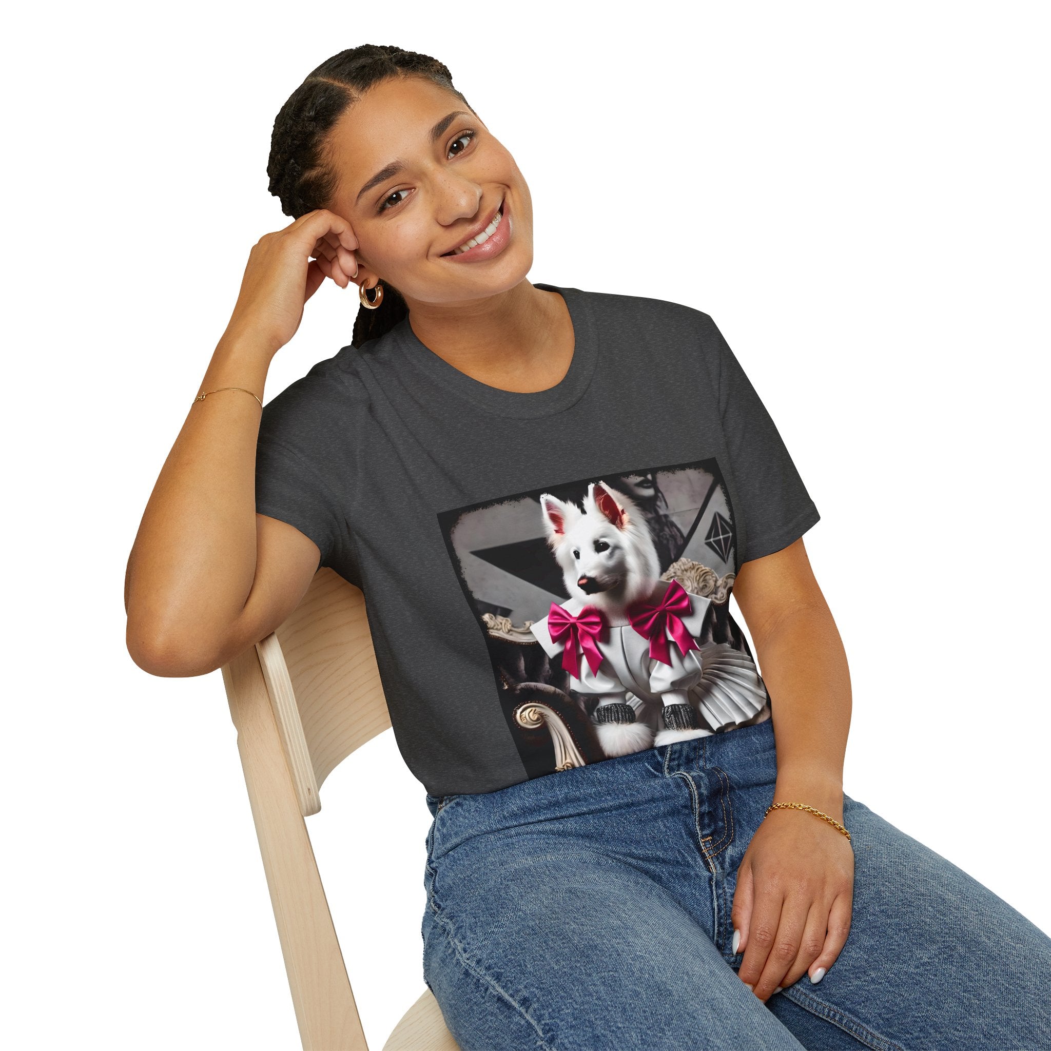 German Shepherd Pink Bow Rocker | Unisex Dog T-Shirt