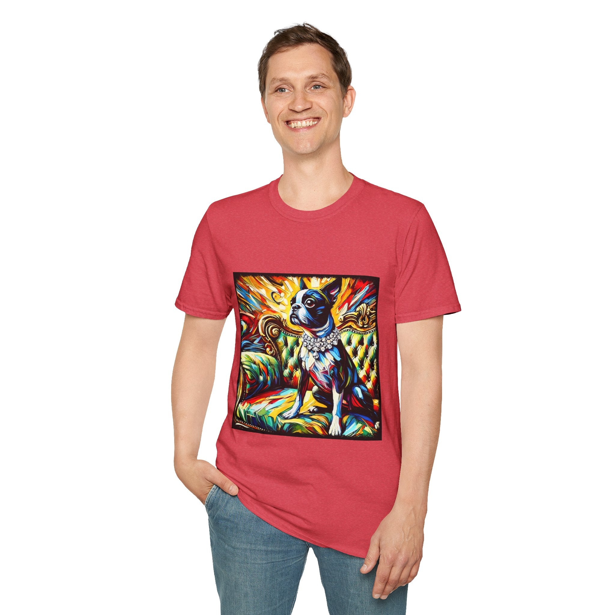 Boston Terrier Sunburst Swirl | Unisex Dog T-Shirt