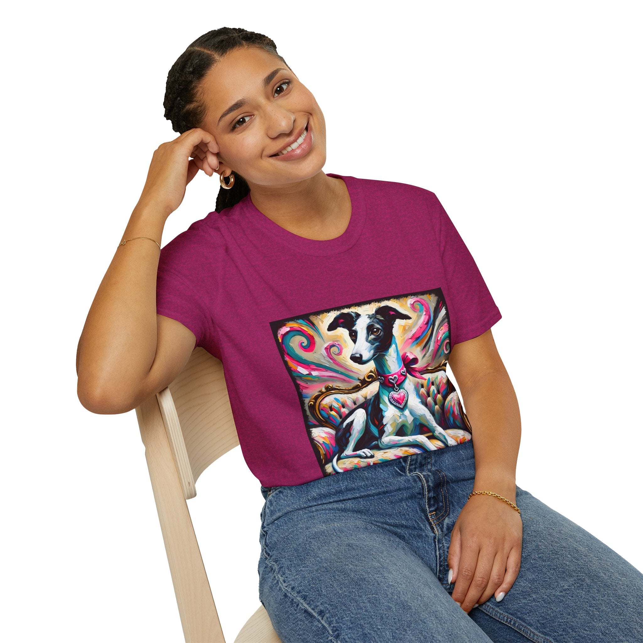 Greyhound Pink Heart Classic | Unisex Dog T-Shirt