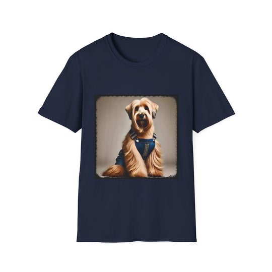 Wheaten Terrier Denim Doll design dog lover unisex t-shirt in navy