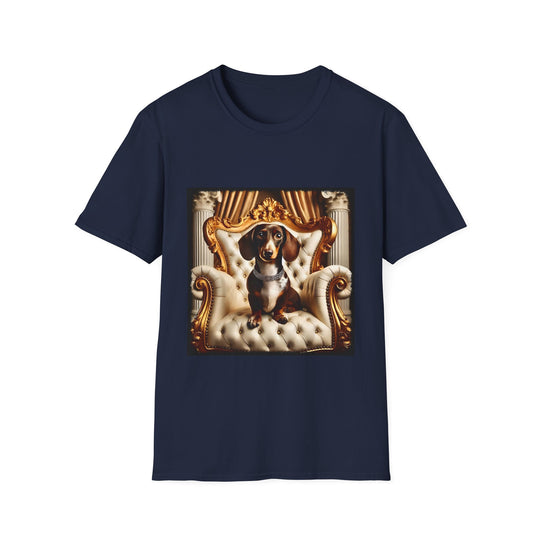 Dachshund Gold Drip design dog lover unisex t-shirt in navy