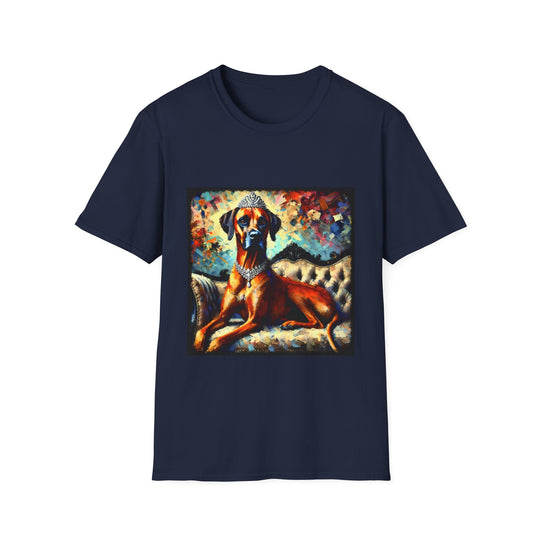 Rhodesian Ridgeback Bold Diamond Classic design dog lover unisex t-shirt in navy