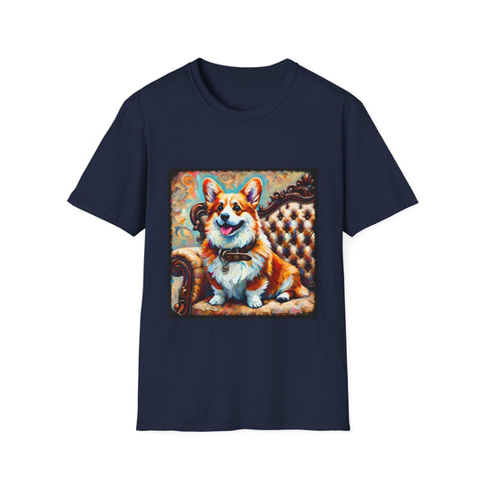 Pembroke Welsh Corgi Warm Swirl design dog lover unisex t-shirt in navy