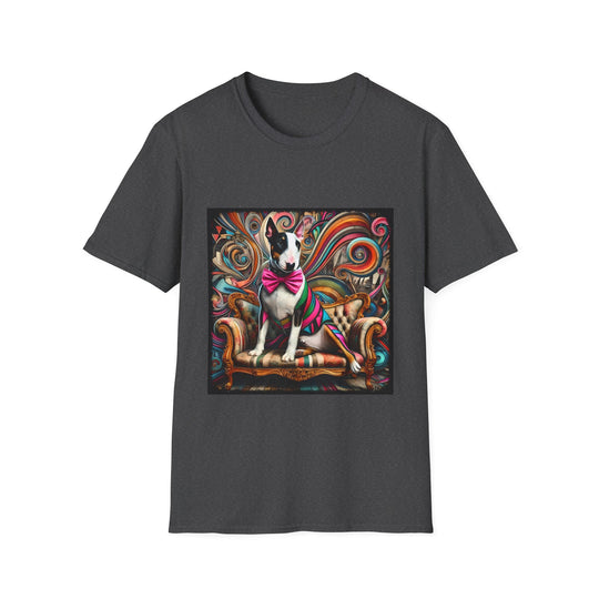 Bull Terrier Bold Rocker design dog lover unisex t-shirt in dark heather