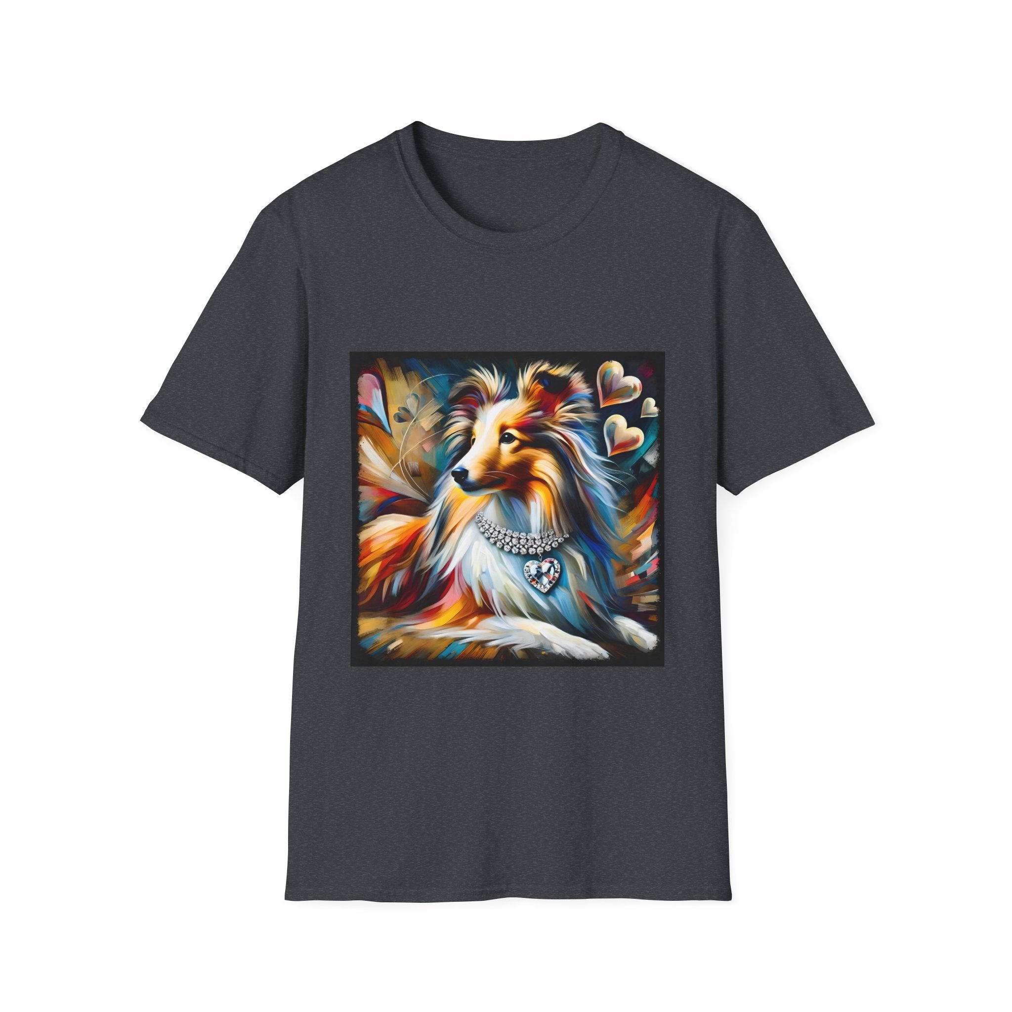 Shetland Sheepdog Diamond Heart Swirl | Unisex Dog T-Shirt