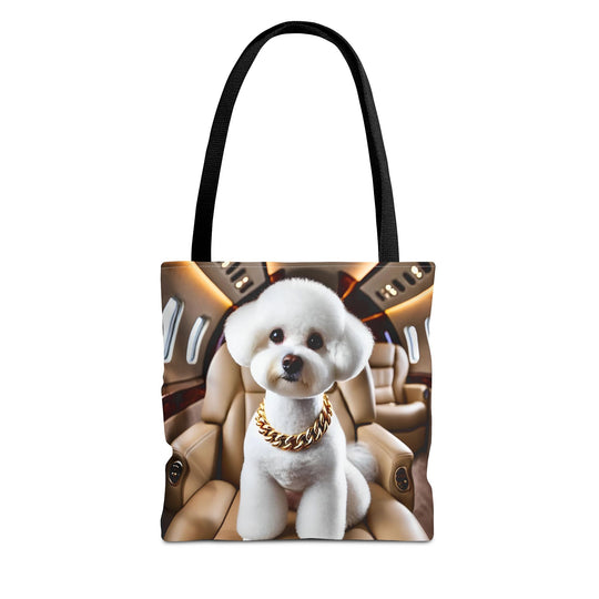 Bichon Frise Tote Bag Frequent Flier Dog Lover Gift tote bag in black