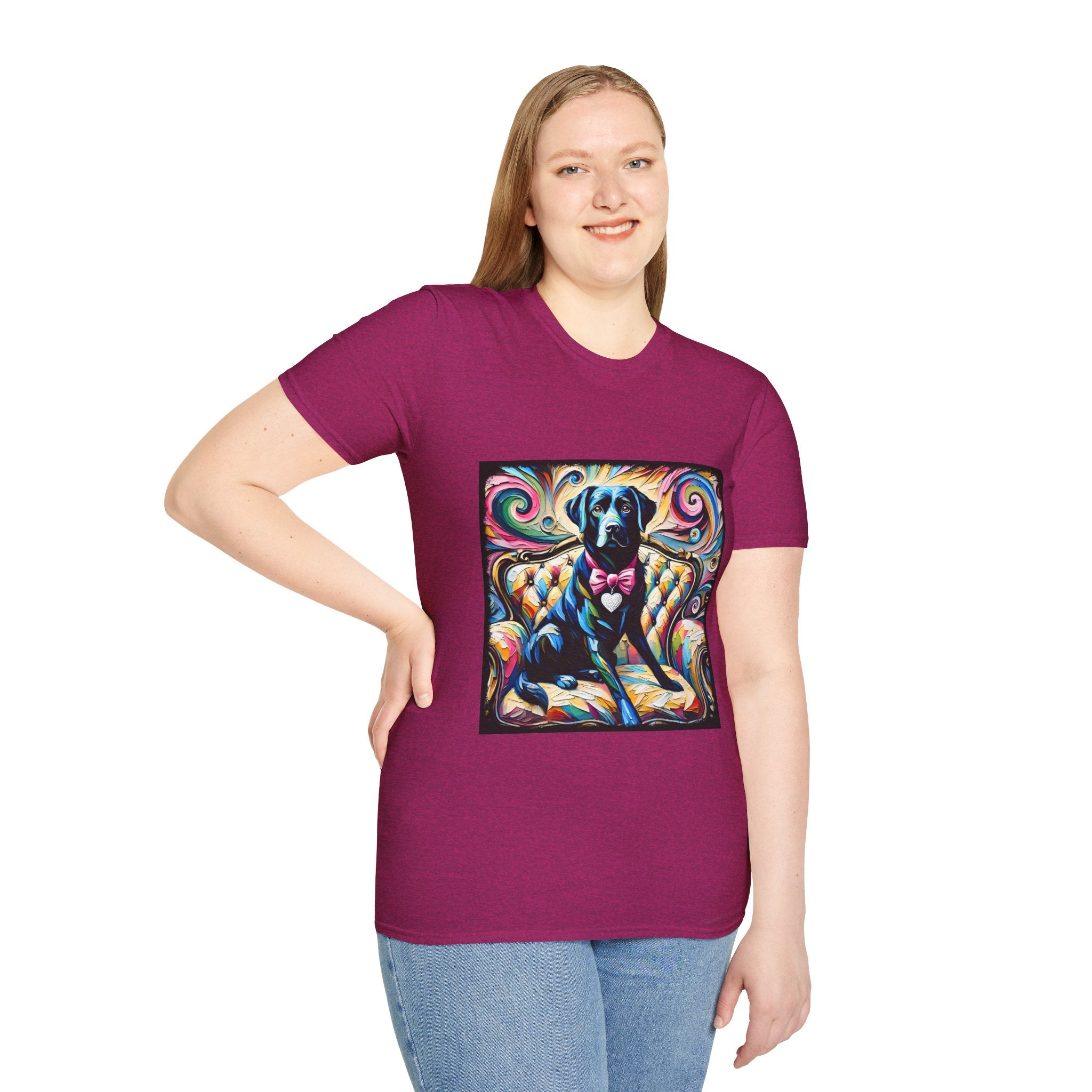 Labrador Retriever Pink Bow Swirl | Unisex Dog T-Shirt