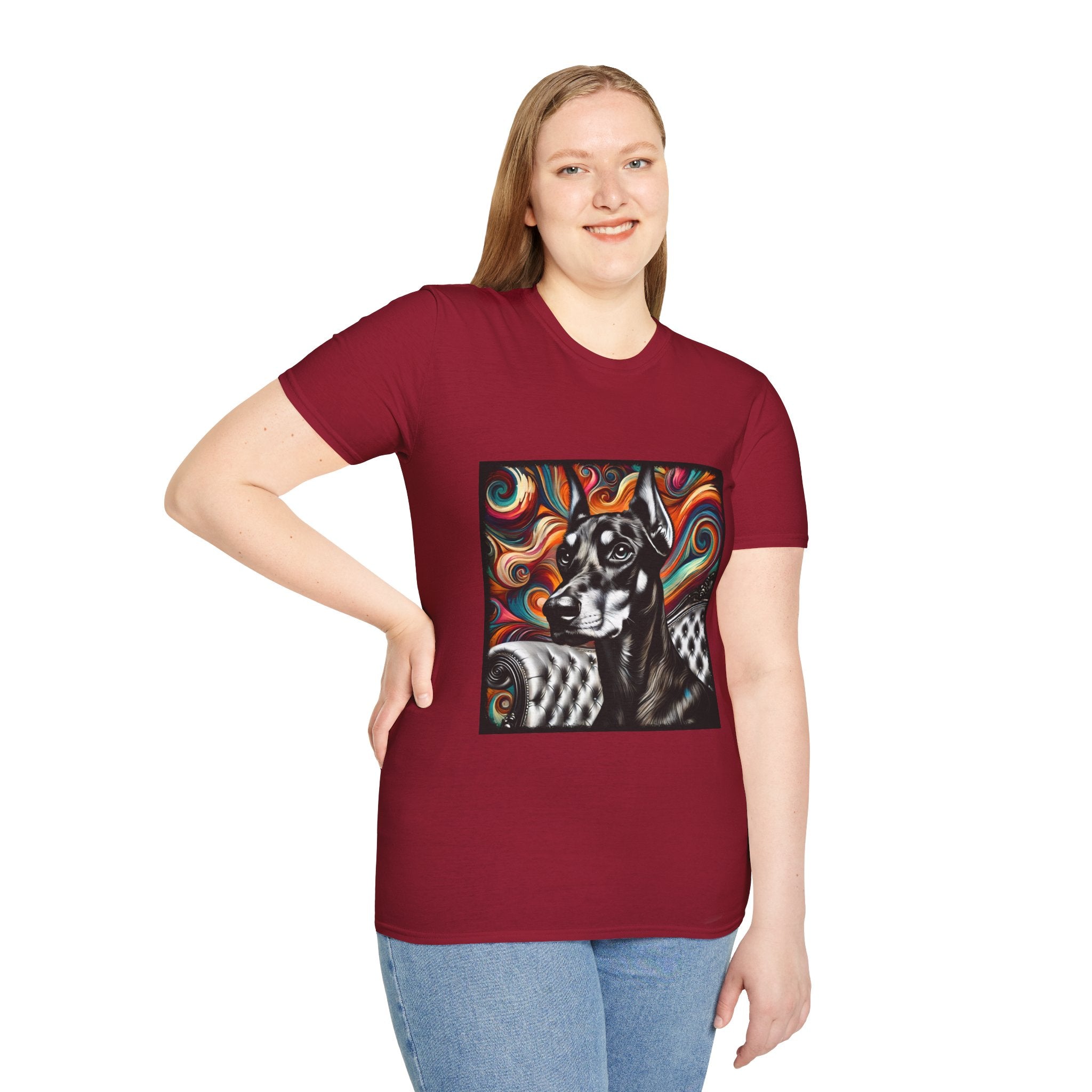 Doberman Pinscher B&W Bold | Unisex Dog T-Shirt