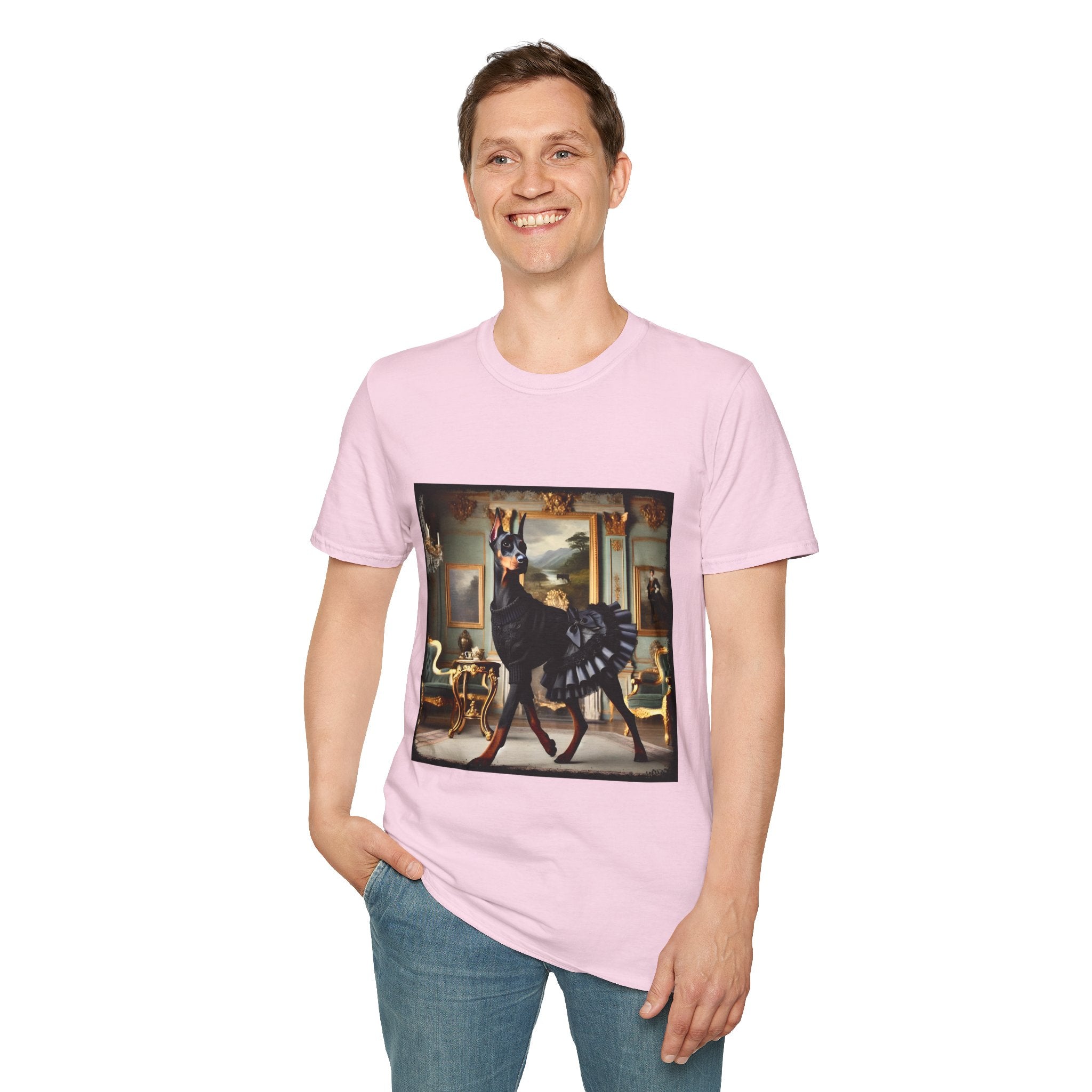 Doberman Pinscher Runway Rich | Unisex Dog T-Shirt