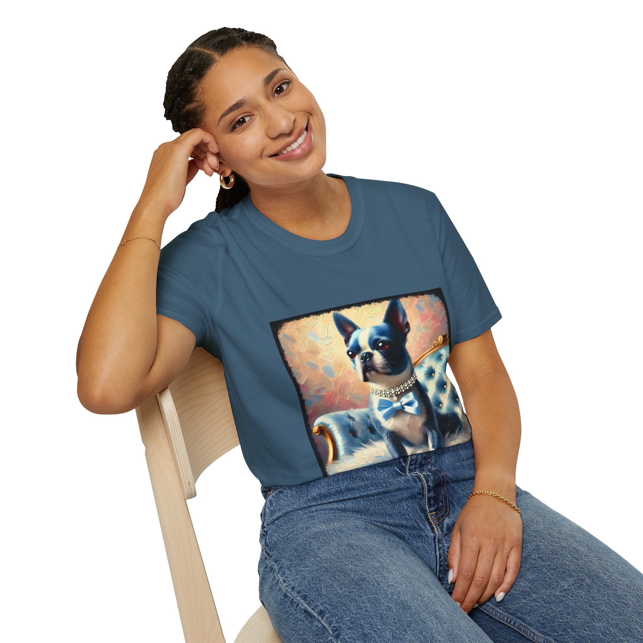 Boston Terrier Blue Classic | Unisex Dog T-Shirt