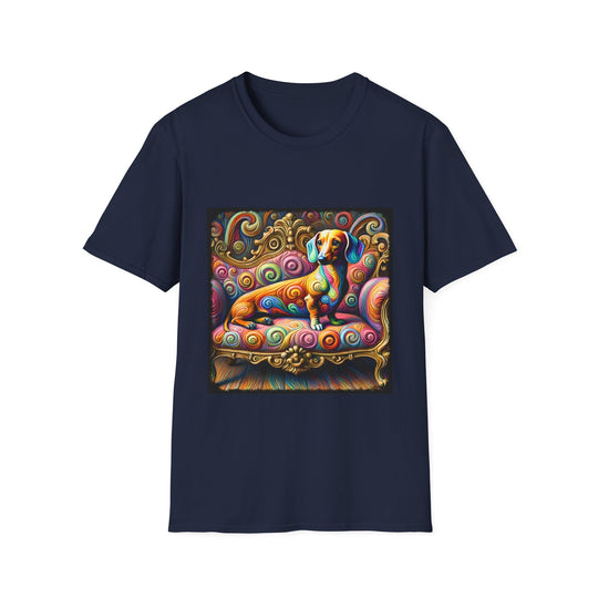 Dachshund Stunning Swirl Unisex Dog T-Shirt unisex t-shirt in navy