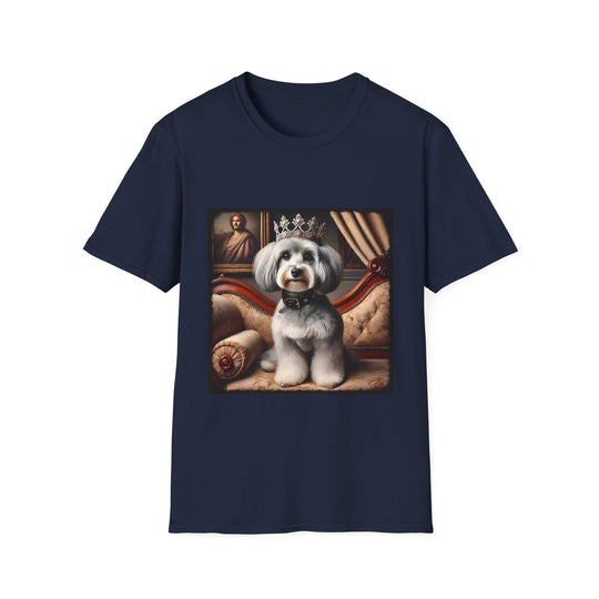 Havanese Royalty design dog lover unisex t-shirt in navy