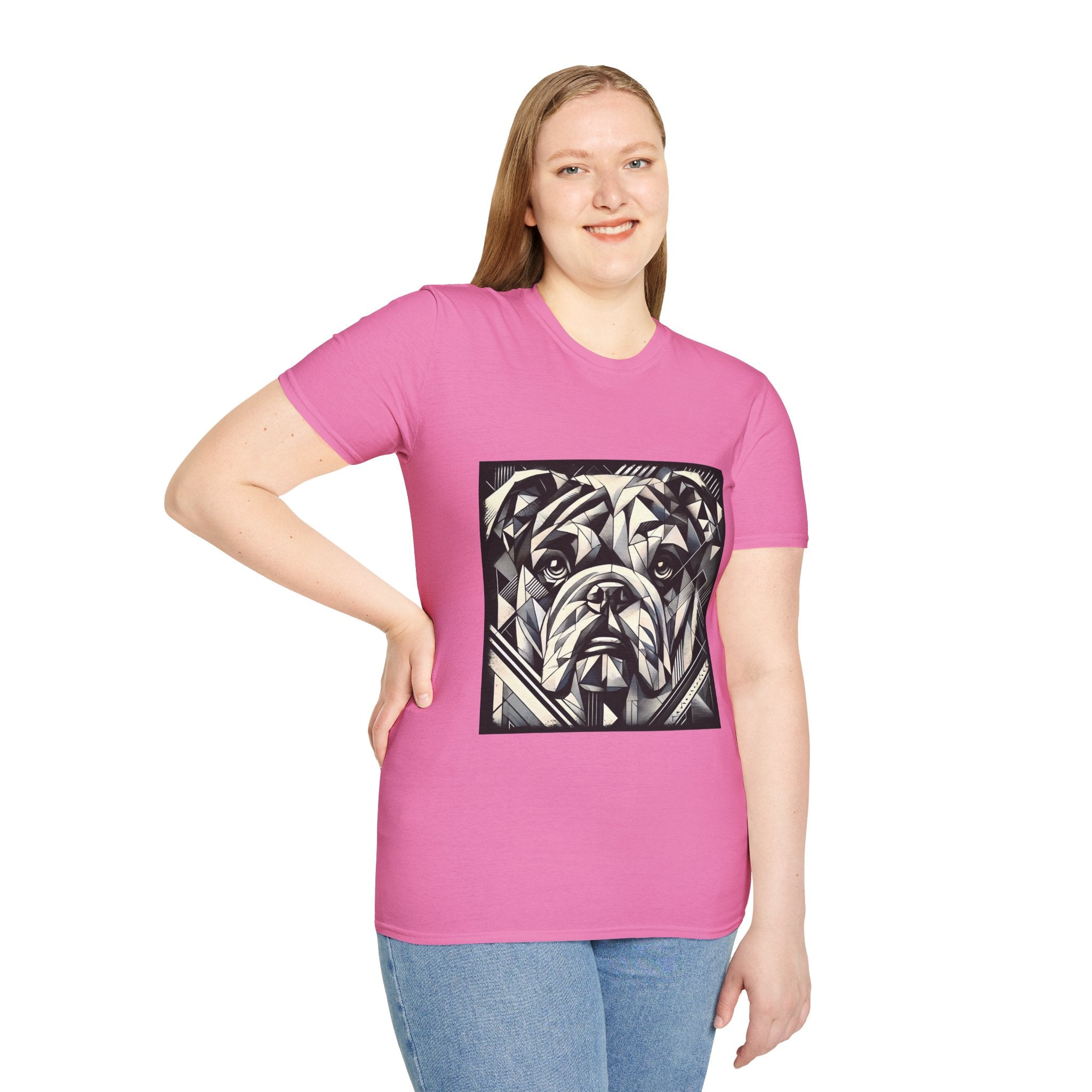 Bulldog B&W Geometric | Unisex Dog T-Shirt
