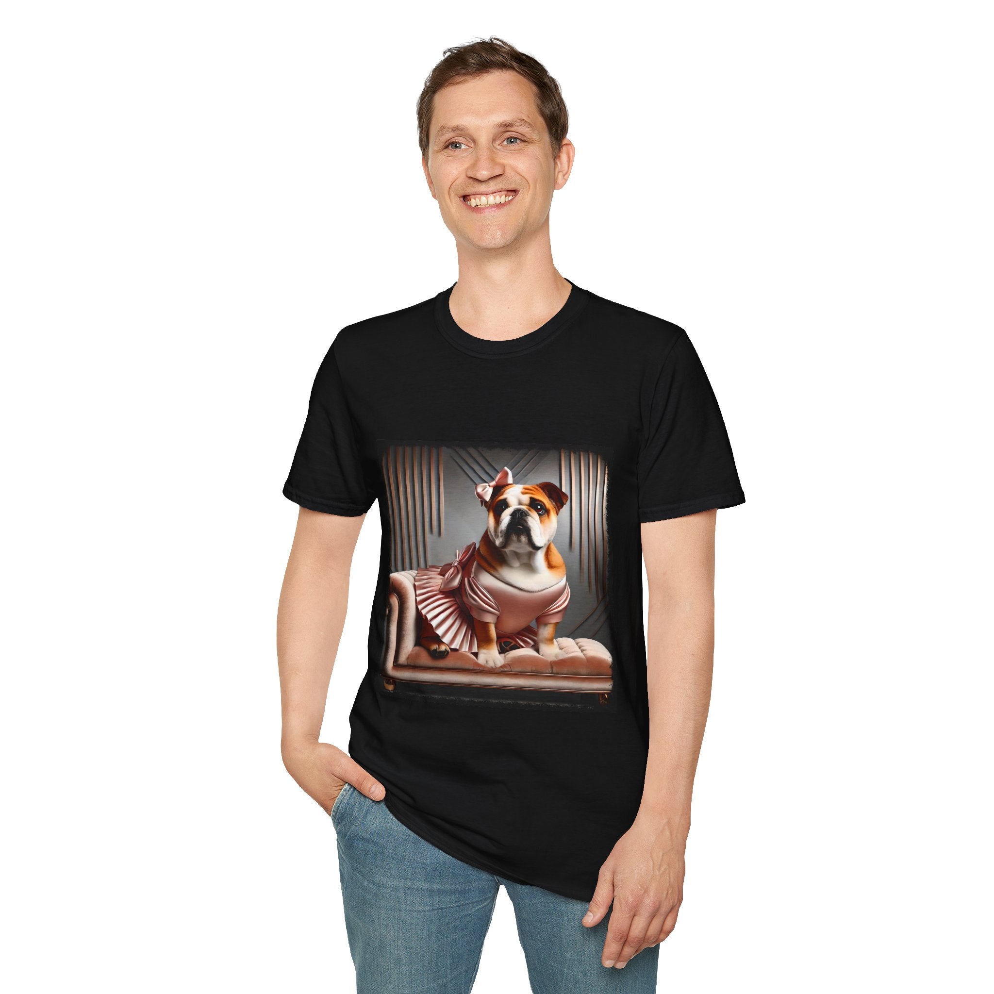 Bulldog Iconic Peach | Unisex Dog T-Shirt