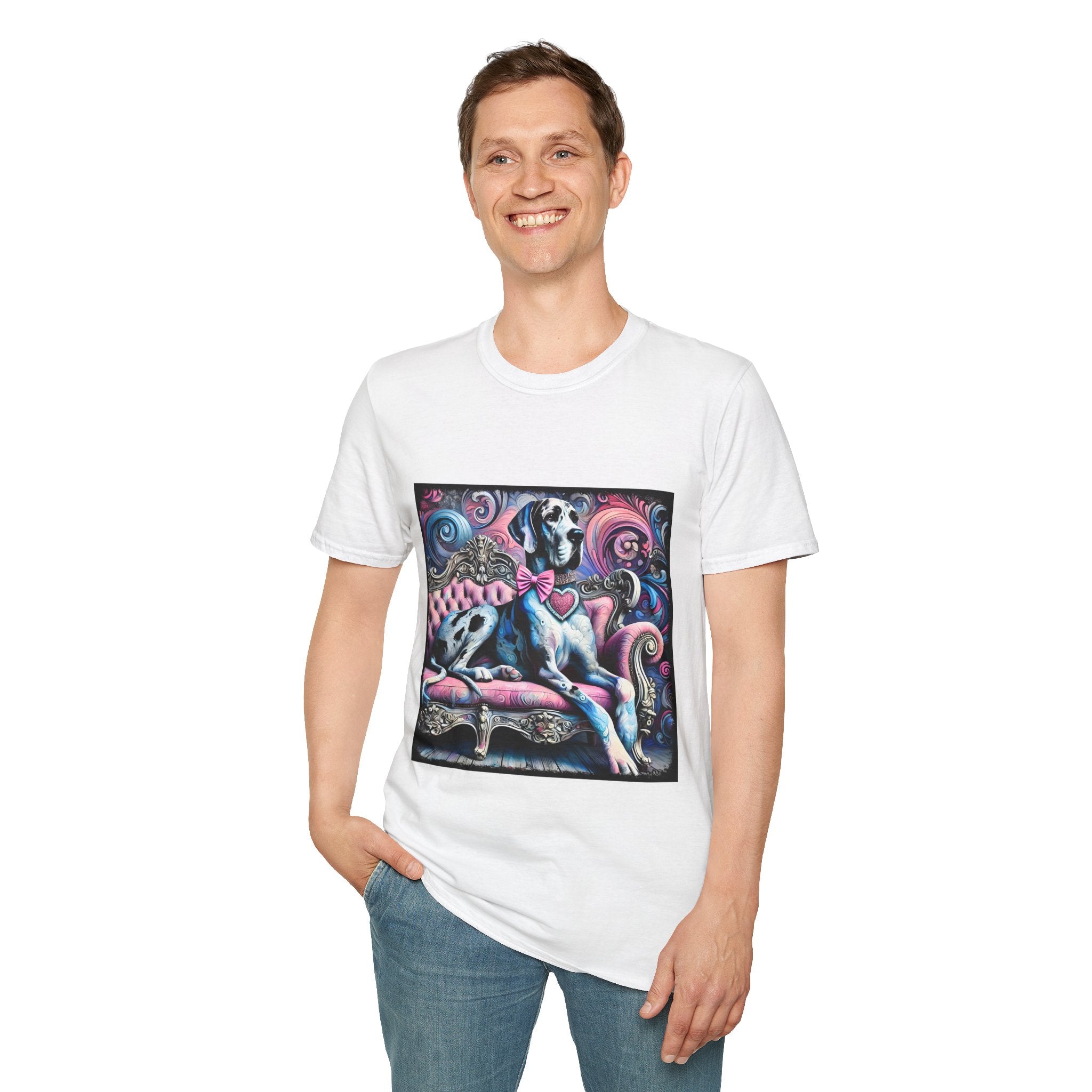 Great Dane Purple Heart Swirl | Unisex Dog T-Shirt