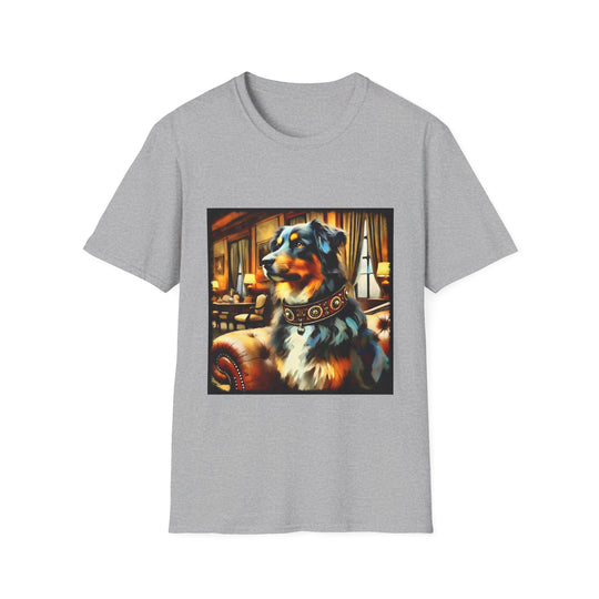 Australian Shepherd Bold Collar Classic design dog lover unisex t-shirt in sport grey