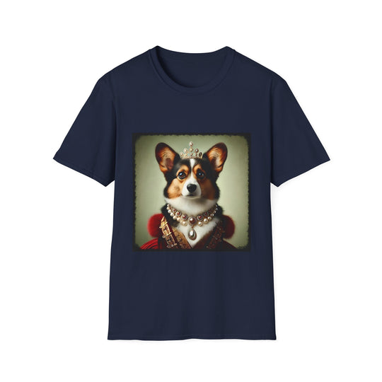 Pembroke Welsh Corgi Glam Queen design dog lover unisex t-shirt in navy