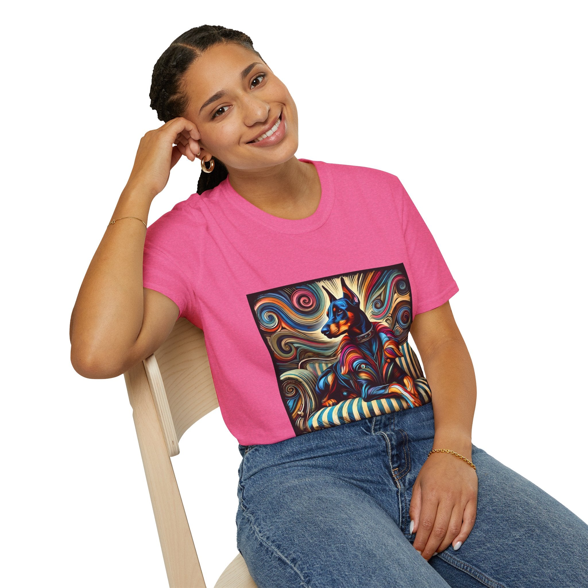 Doberman Pinscher Vivid Rebel | Unisex Dog T-Shirt