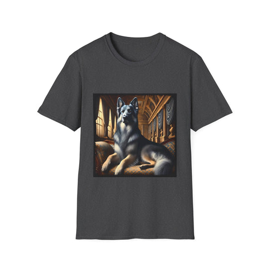 German Shepherd Blue Royal design dog lover unisex t-shirt in dark heather