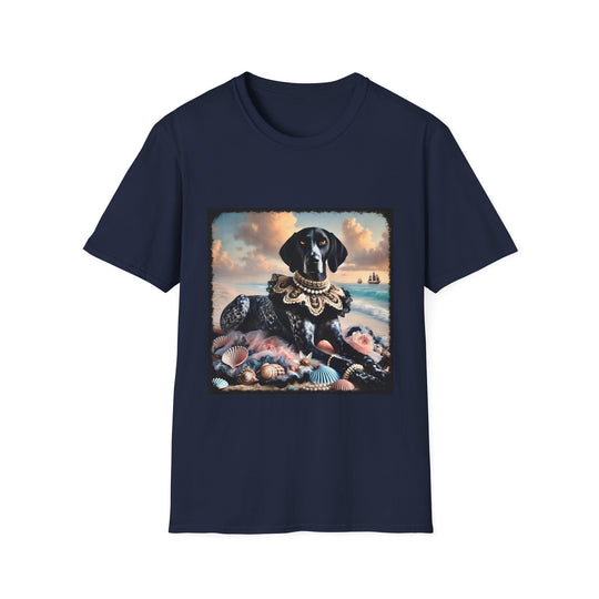German Shorthaired Pointer Seashell Siren design dog lover unisex t-shirt in navy