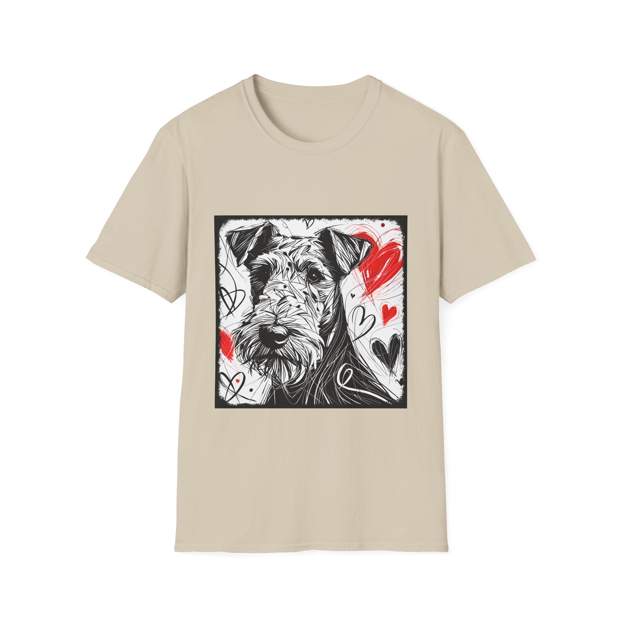 Airedale Terrier Shirt | Bold Heart Sketch Dog Lover Tee