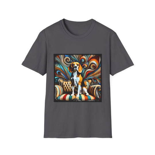 Beagle Warm Swirl design dog lover unisex t-shirt in charcoal