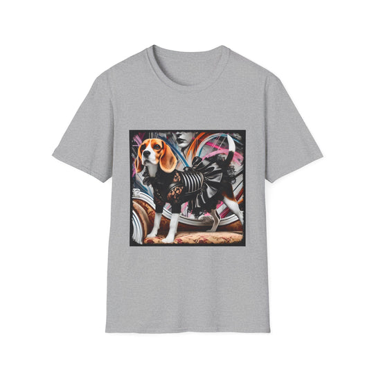 Beagle Rock Chick design dog lover unisex t-shirt in sport grey