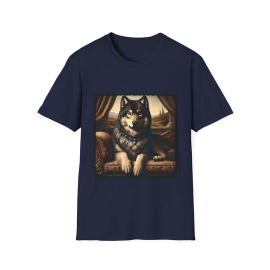 Dire Wolf Royalty design dog lover unisex t-shirt in navy