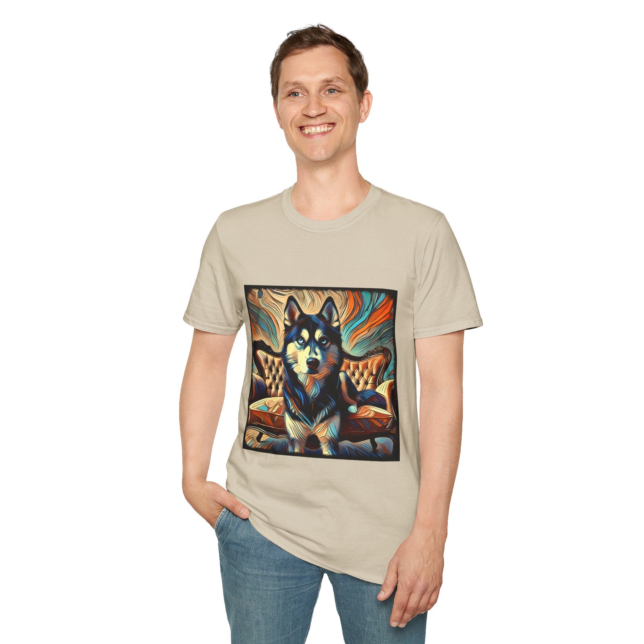 Siberian Husky Teal Classic | Unisex Dog T-Shirt