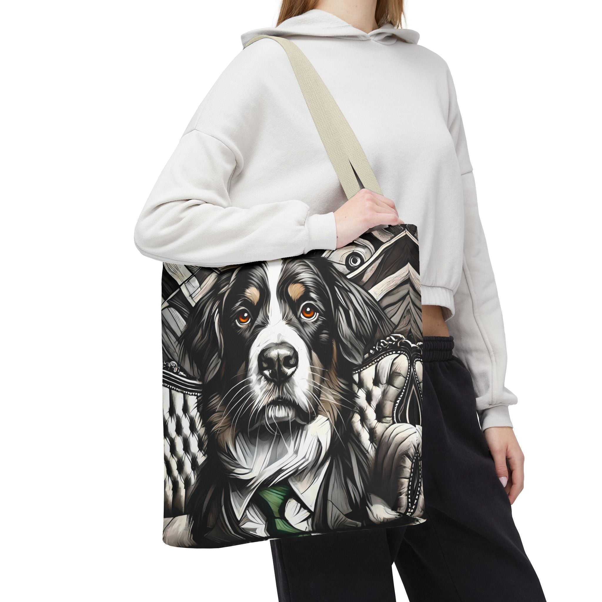 Bernese Mountain Dog Tote Bag | B&W Bold Eyes Dog Lover Gift
