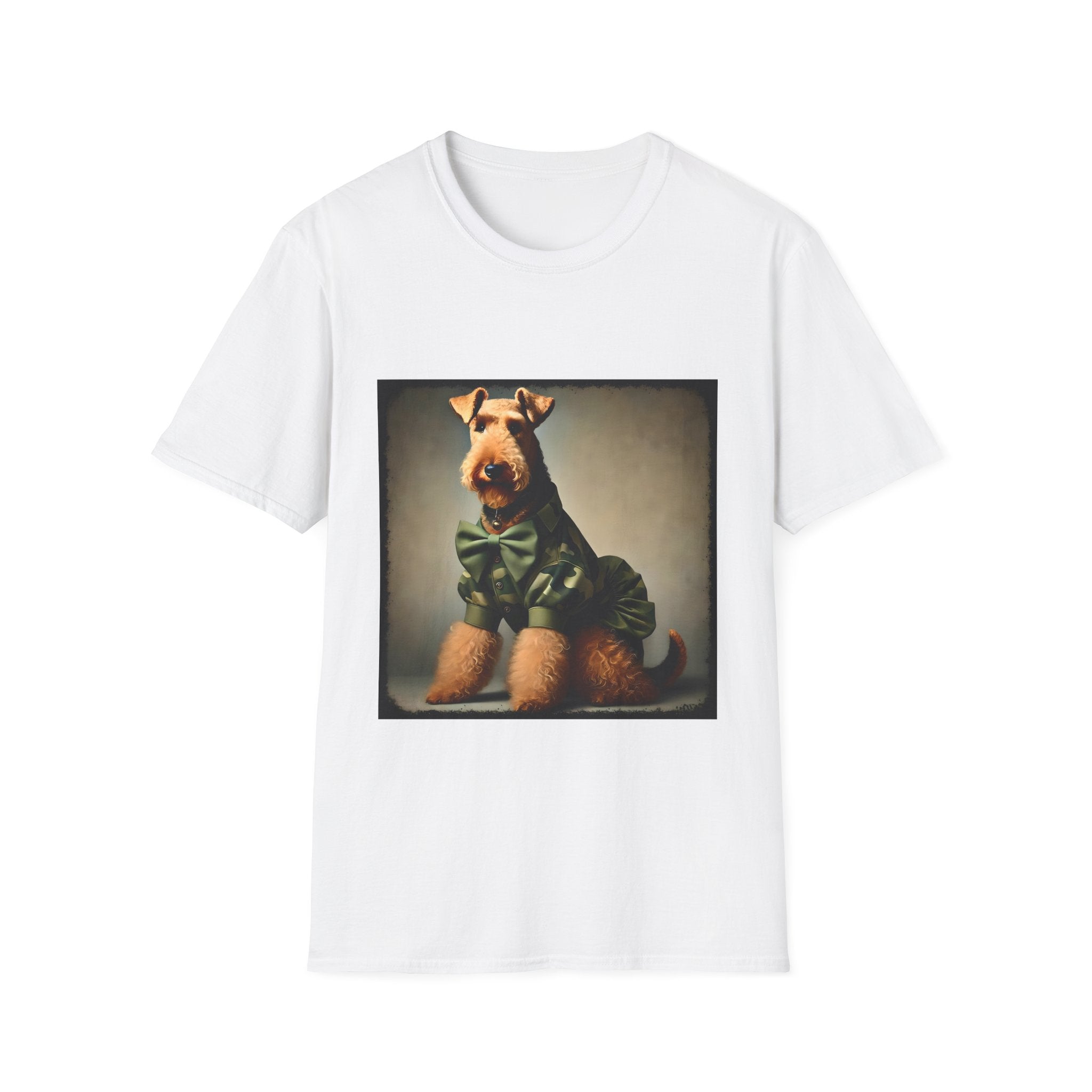 Airedale Terrier Tactical Diva design dog lover unisex t-shirt in white