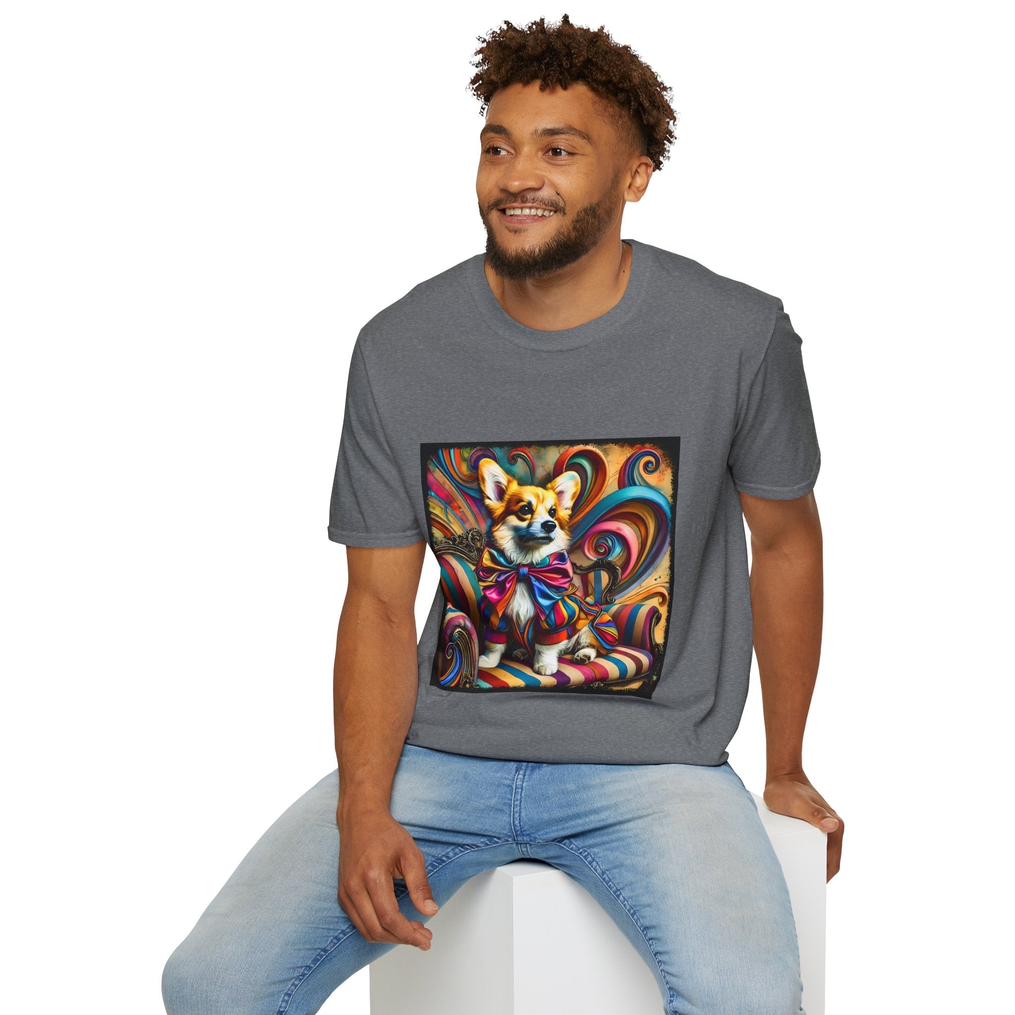 Pembroke Welsh Corgi Vivid Rocker | Unisex Dog T-Shirt