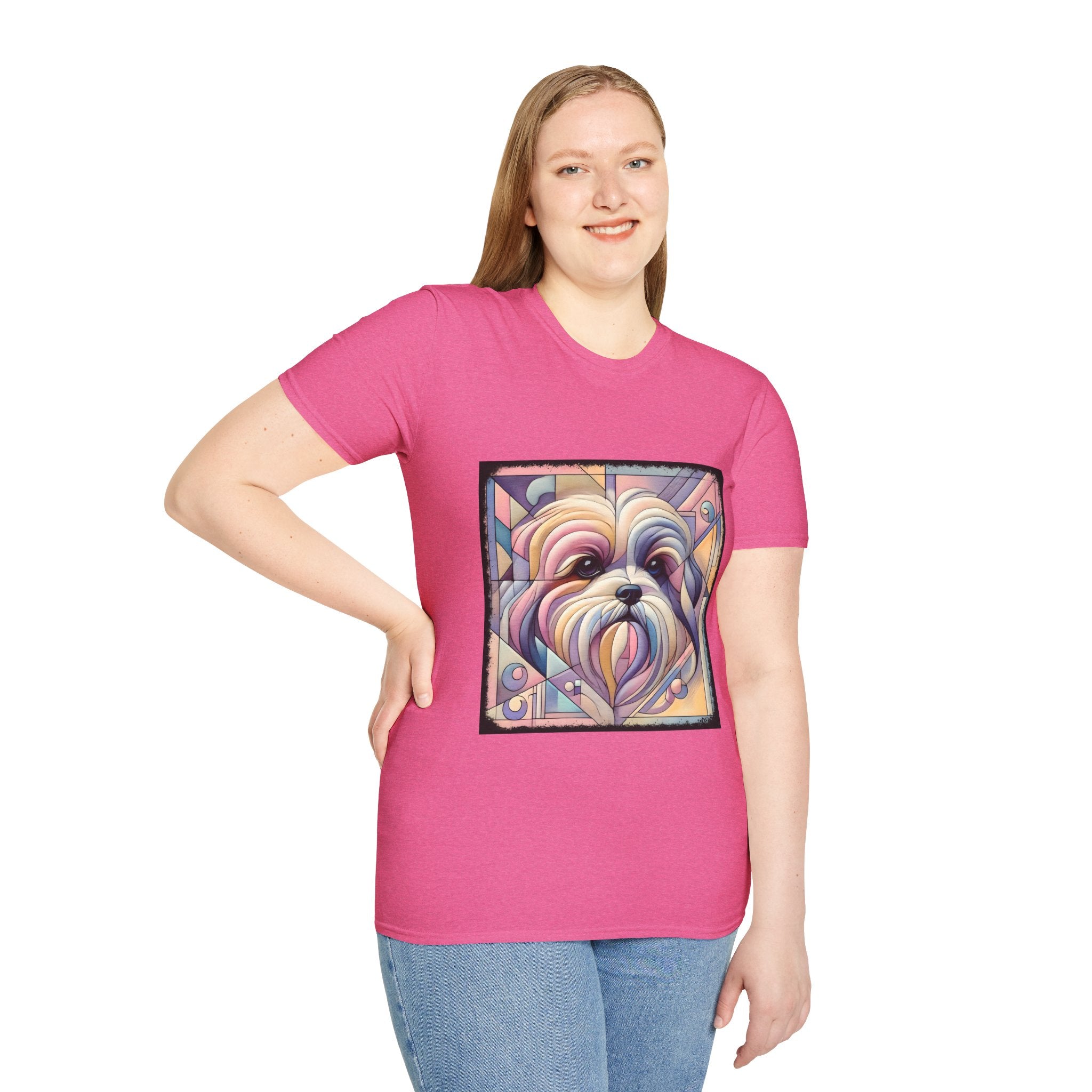 Lhasa Apso Pastel Geometric | Unisex Dog T-Shirt