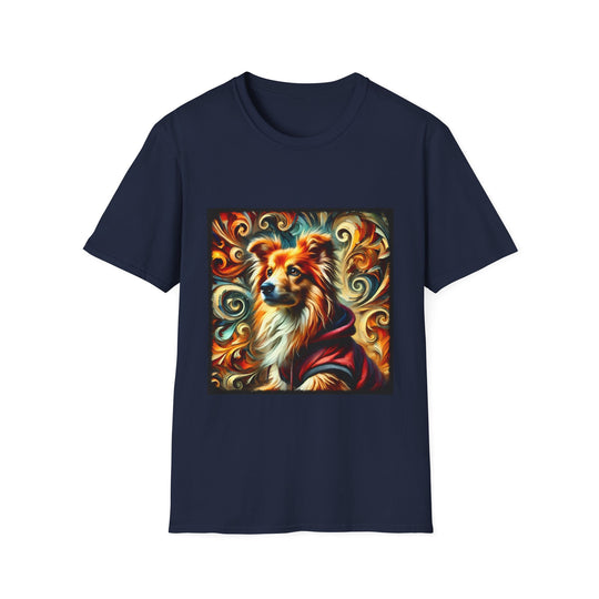 Miniature American Shepherd Relaxed Swirl design dog lover unisex t-shirt in navy