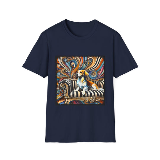 Dachshund Chic Swirl Unisex Dog T-Shirt unisex t-shirt in navy