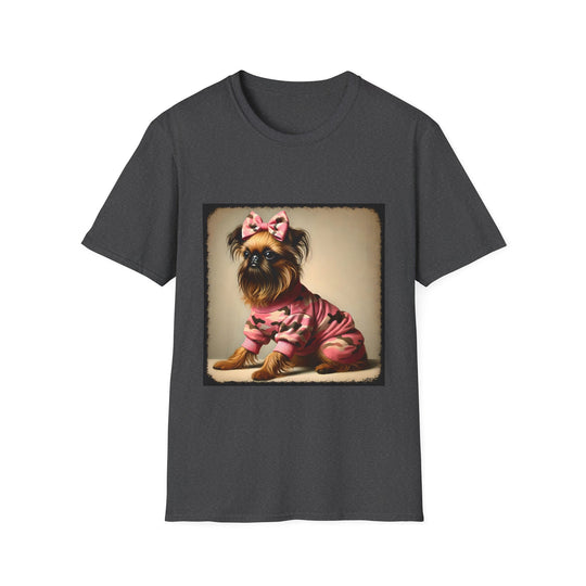 Brussels Griffon Camo Cutie design dog lover unisex t-shirt in dark heather
