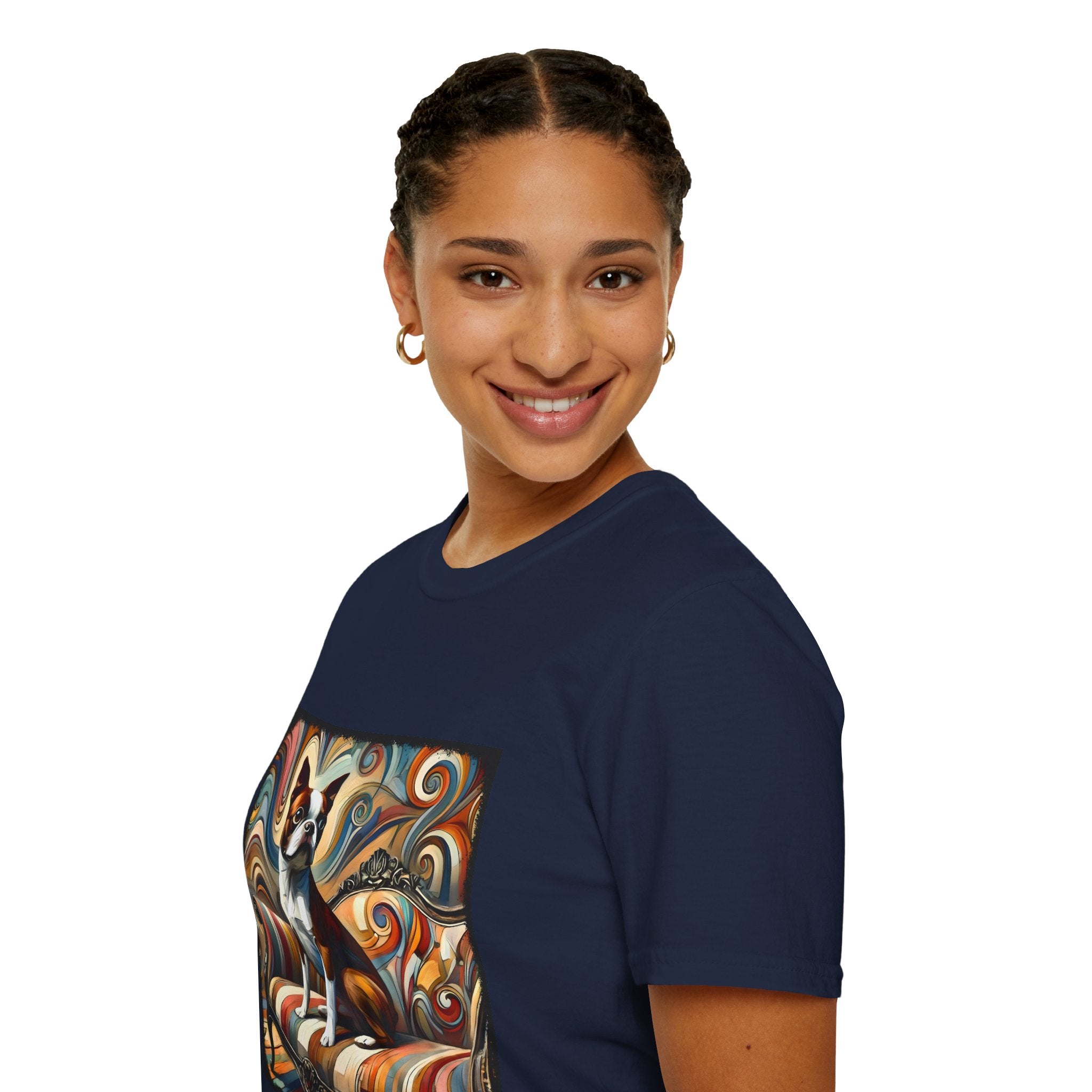 Boston Terrier Warm Swirl | Unisex Dog T-Shirt