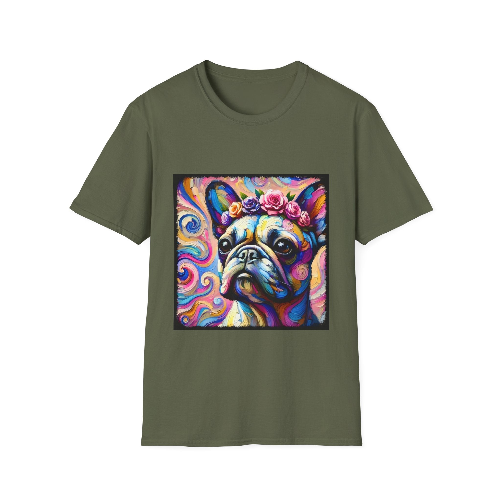 French Bulldog Shirt | Rose Crown Swirl Dog Lover Tee