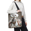 Bichon Frise Tote Bag Jeweled Beauty Dog Lover Gift tote bag in black