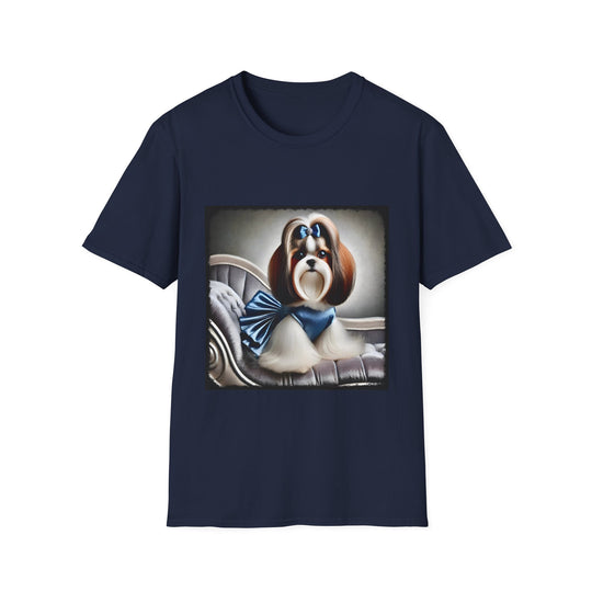 Shih Tzu Blue Belle design dog lover unisex t-shirt in navy